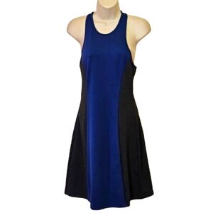 Halara Indigo Blue & Grey Color Block Active Wear Racerback Dress, Medium, NWT